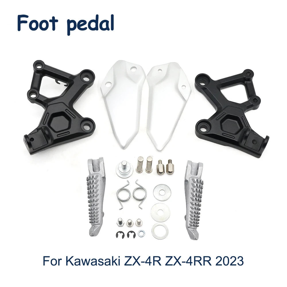 

For Kawasaki ZX-4R ZX-4RR ZX4R ZX4RR ZX 4R ZX 4RR 2023 Motorcycle Parts Front Driver Footrest Foot pegs Brackets Kit