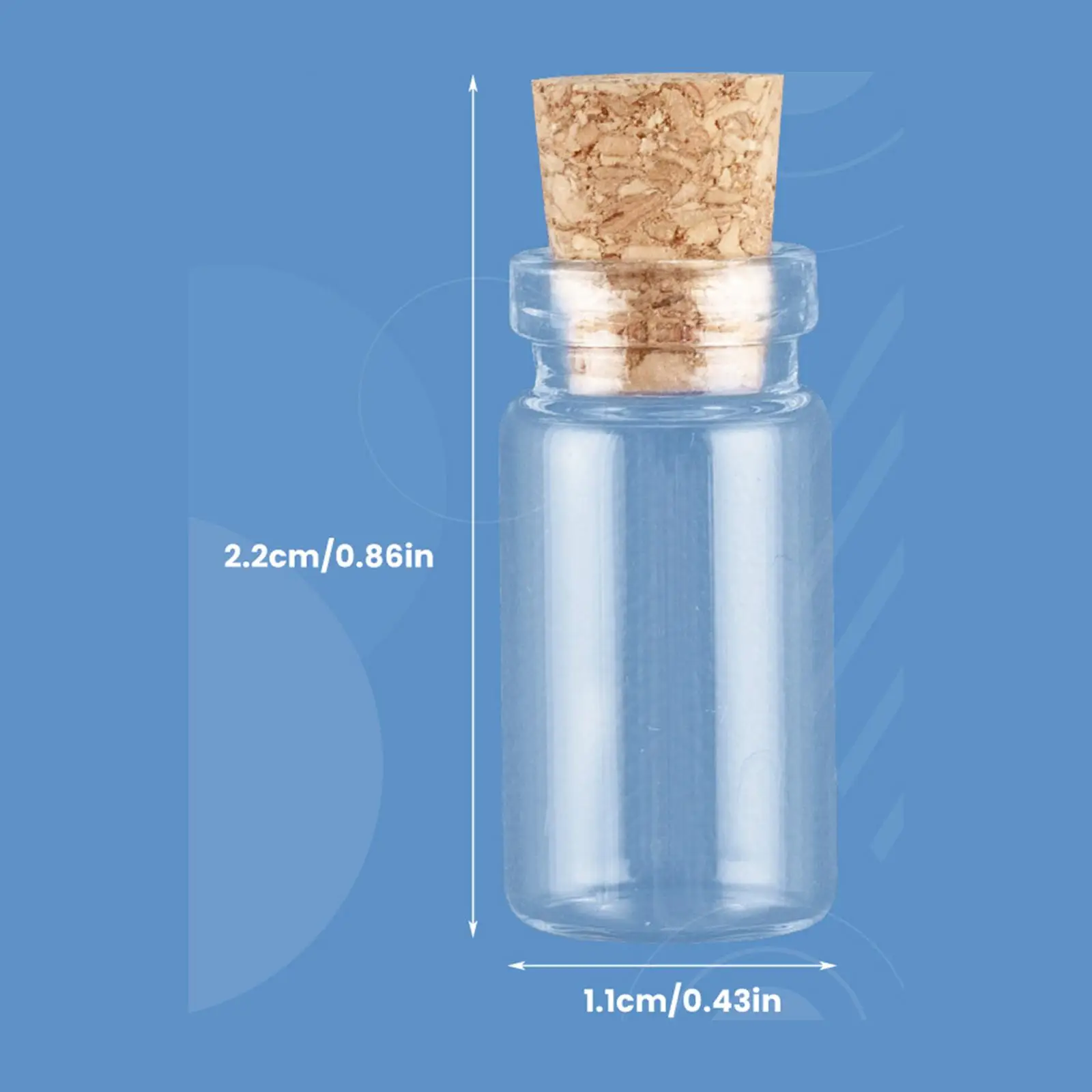 50x Mini Glass Bottles Jars with Cork DIY Art Crafts Necklace Pendants Party Supplies Message Bottle Small Wishing Bottle