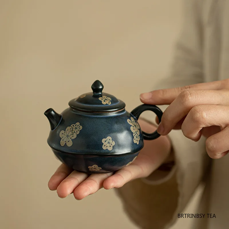 

Китайские традиционные керамические чайники с шариковым отверстием, фильтр ручной работы с цветочным узором, чайник, бытовой чайник для красоты, чайная посуда 140 мл