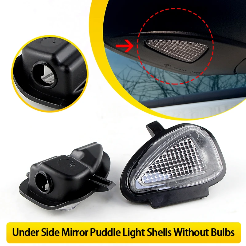 2PCS No Bulbs For VW Golf 6 Limousine Cabriolet Variant Touran Side Mirror Courtesy Light Shells Housing Without Bulb 6R0945291