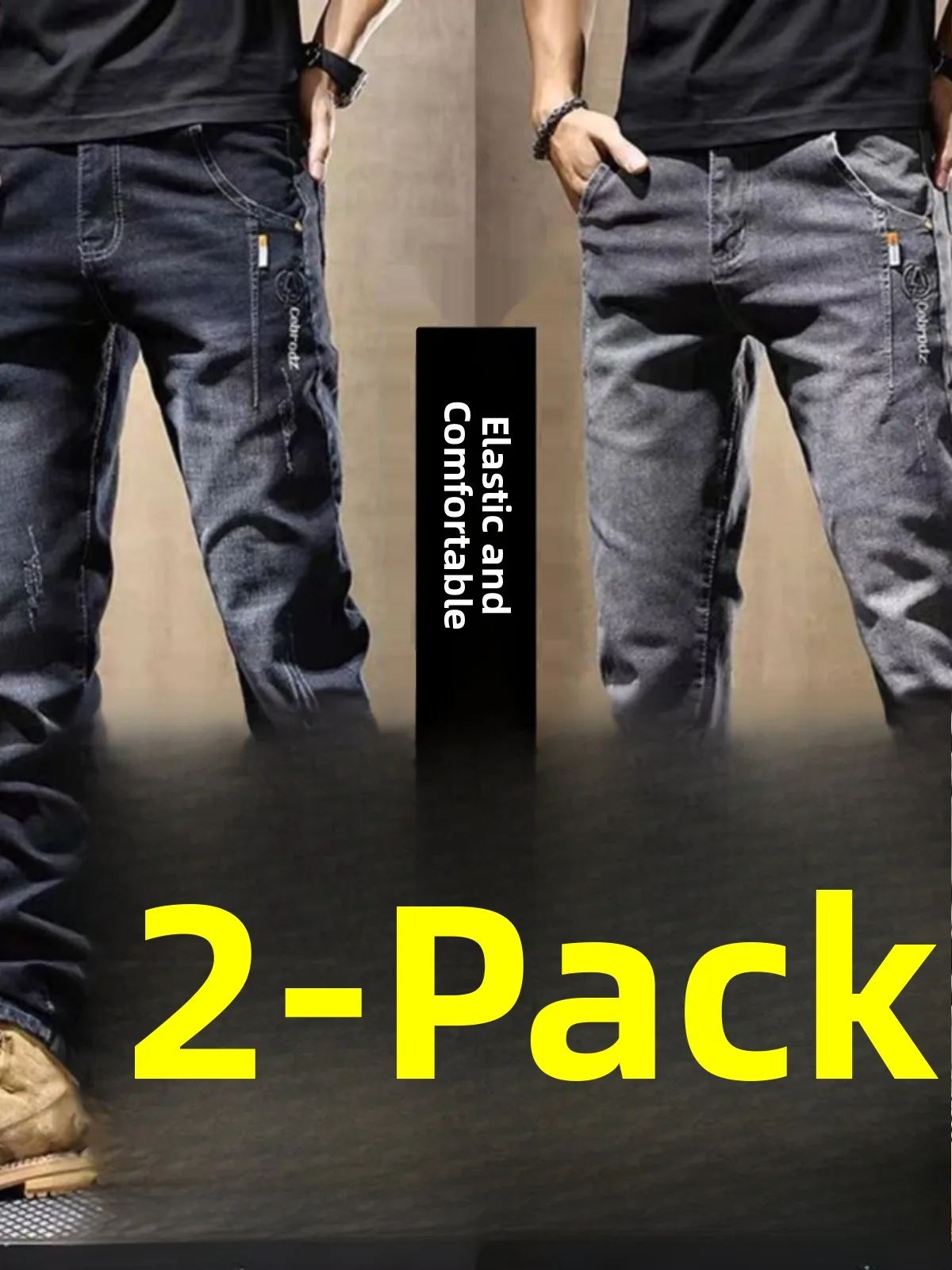 

Мужские джинсы с вышивкой, свободного кроя, прямые, с элементами пэчворка, осенне-зимние, новые, модные...