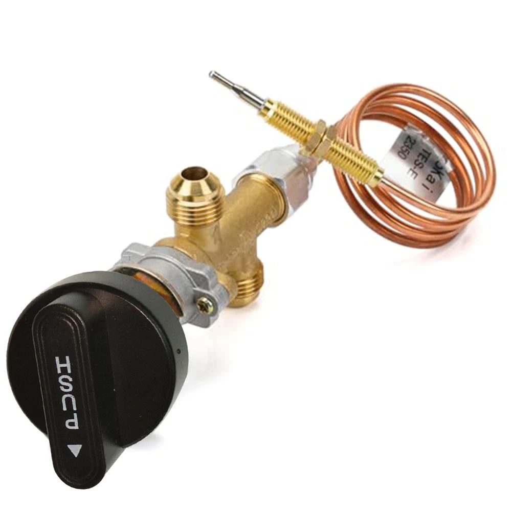 Brass Flame Failure Safety Valve Kit for Low Pressure Gas Systems Including For Fireplace Grill Fire and Heater