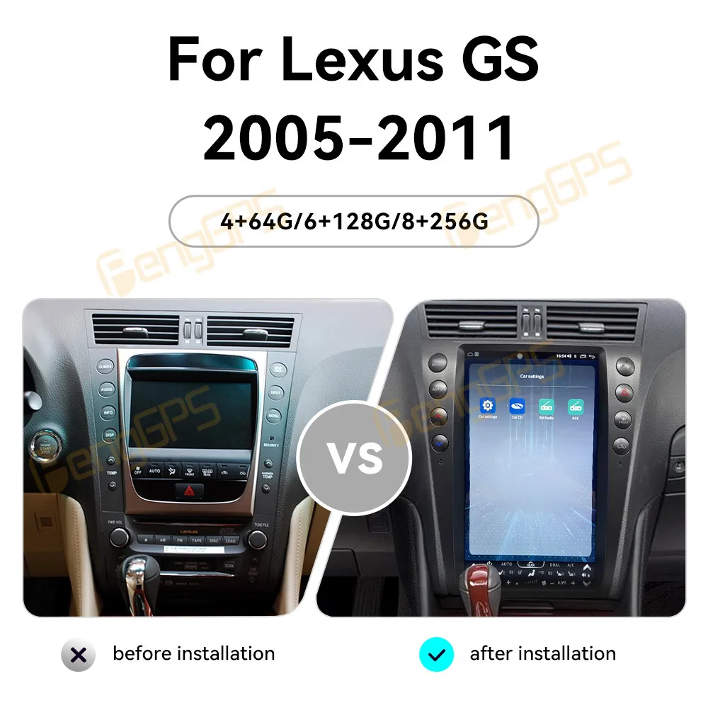 For Lexus GS GS300 GS460 GS350 2004 - 2011 Android Car Radio 2Din Stereo Receiver Autoradio Multimedia Player GPS Navi Head Unit