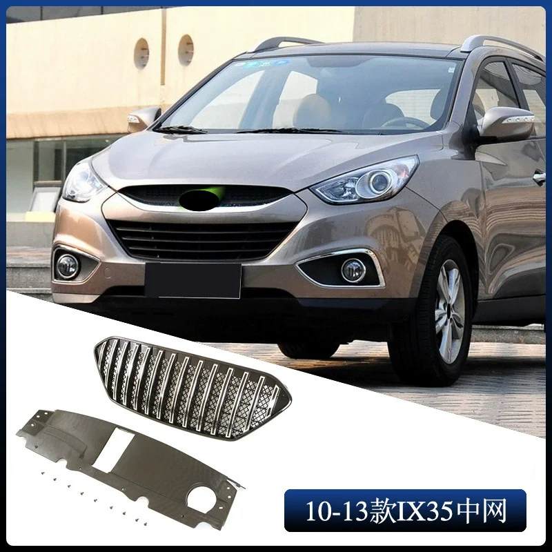 Car Front Bumper Grille with light for Hyundai IX35 10-13 modified Mask net radiator grill Body kit Car Accessories