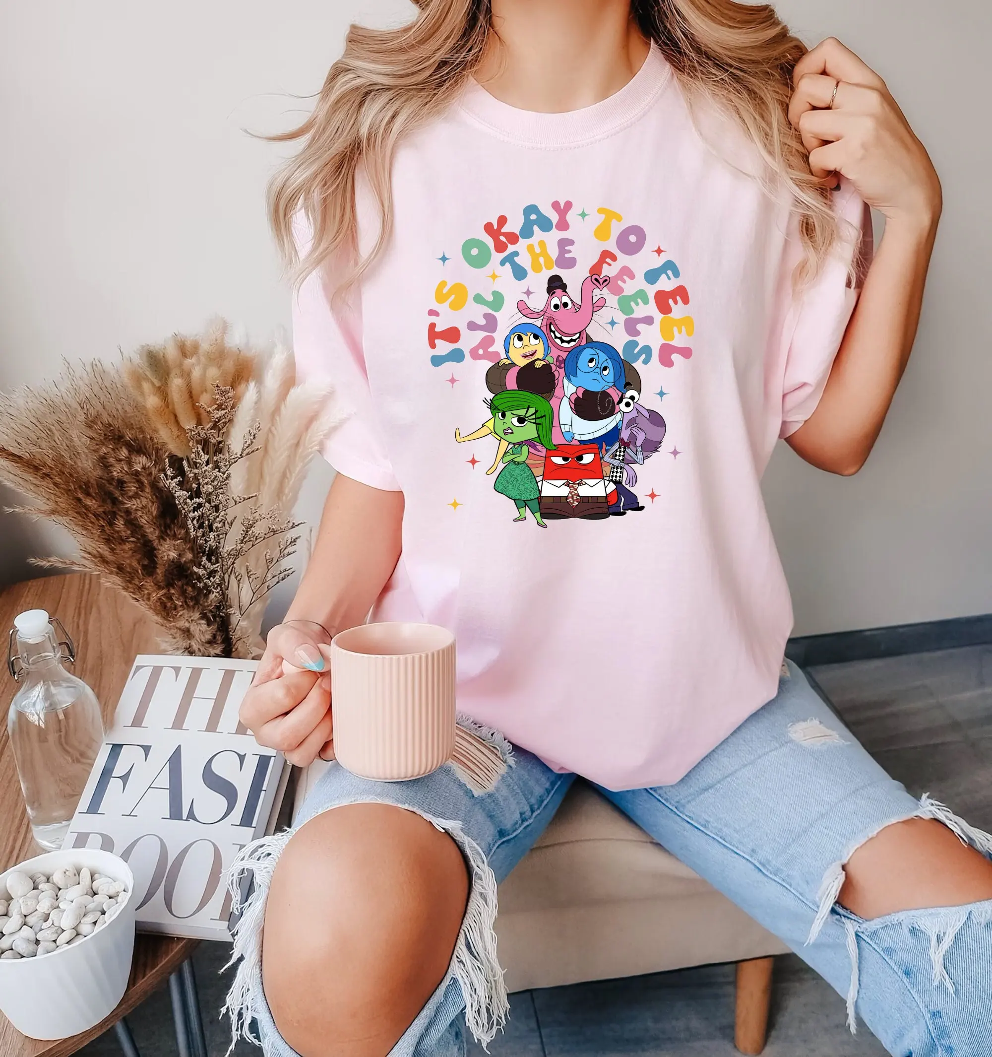 

It's Ok To Feel All The Feels Рубашка Emotions Inside Out Персонажи Рубашка Joy Disgust Fear Sadness Anger Футболка Pixar Inside