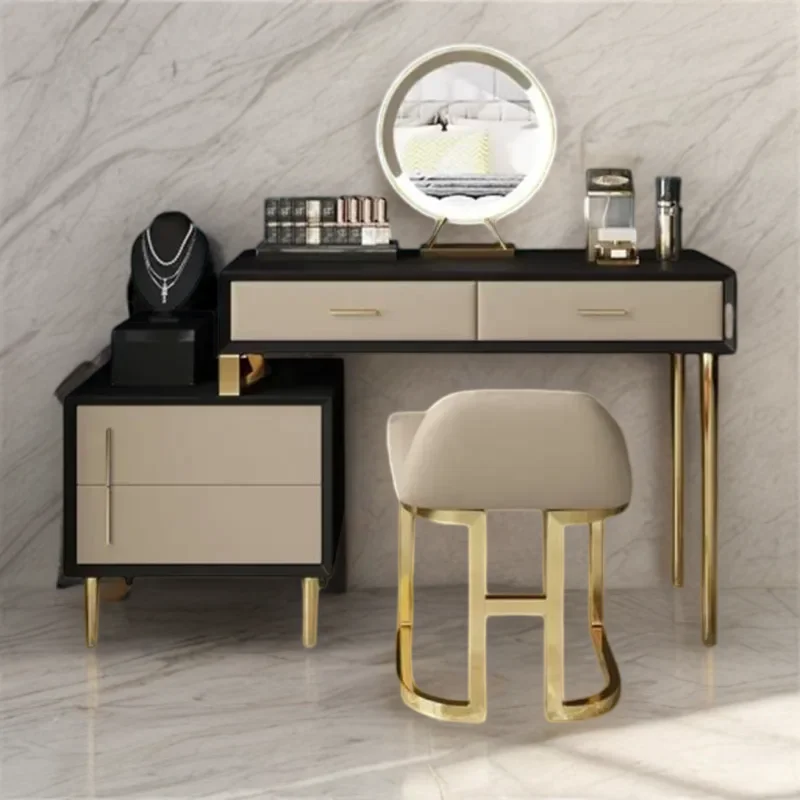 

Nordic Vanity Bedroom Storage Cabinet Luxury Dressing Table Aesthetic Room Furniture Woman Makeup Toilets Deals Organizer comoda