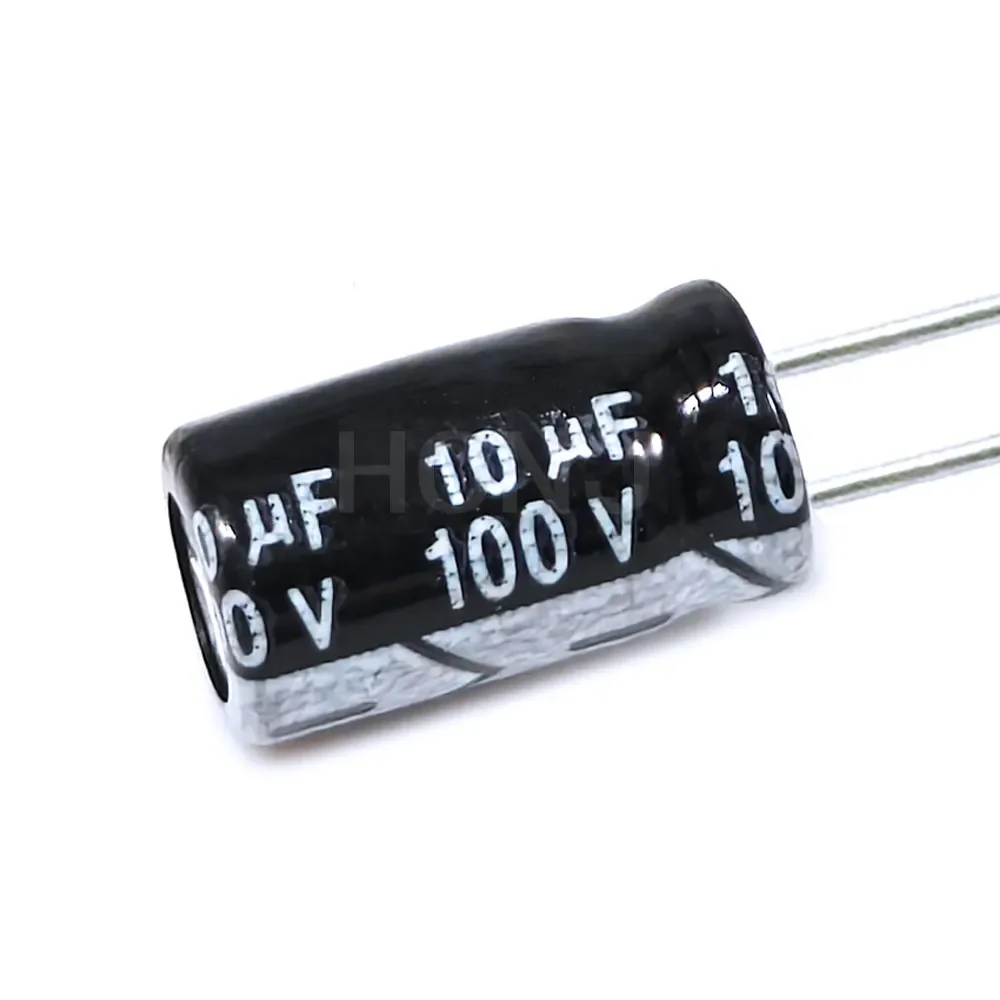 

50шт ​ ​ ​ ​ ​ ​ 10uF 100V 10MFD 100Volt 6*12mm Алюминиевый электролитический конденсатор радиальный 10mf100v 10uf100v 100v10mf 100v10uf ±20% ​ ​ ​