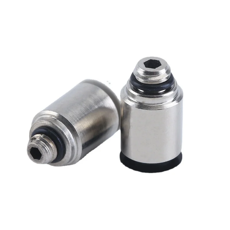 POC3/4/5/6mm-M3/M5/M6 01 Mini Pneumatic Fittings Round Thread Straight Through Air Pipe With Hexagonal Hole Micro