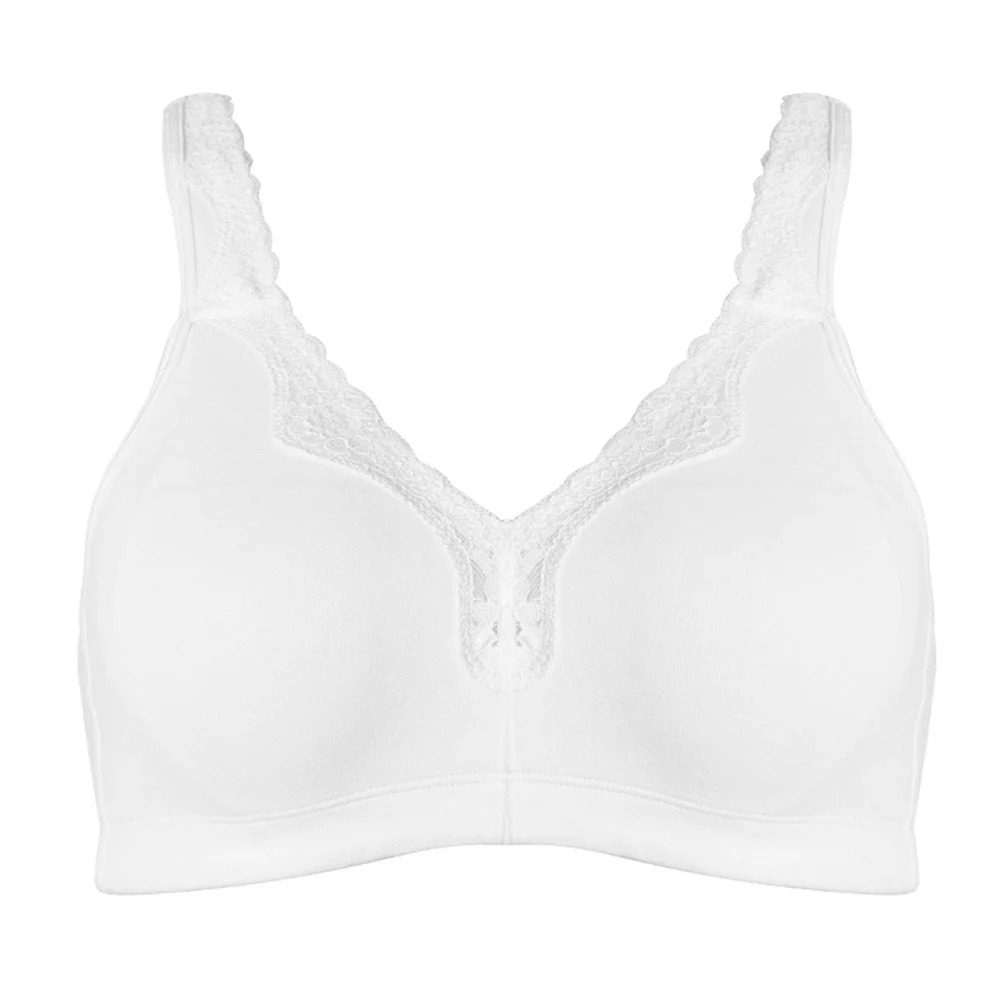 Women\'s Underwear Full Coverage Cotton Wireless Big Cup Lace Unlined Minimizer Bra Plus Size Bras 36-48 B C D E F G H I Cup