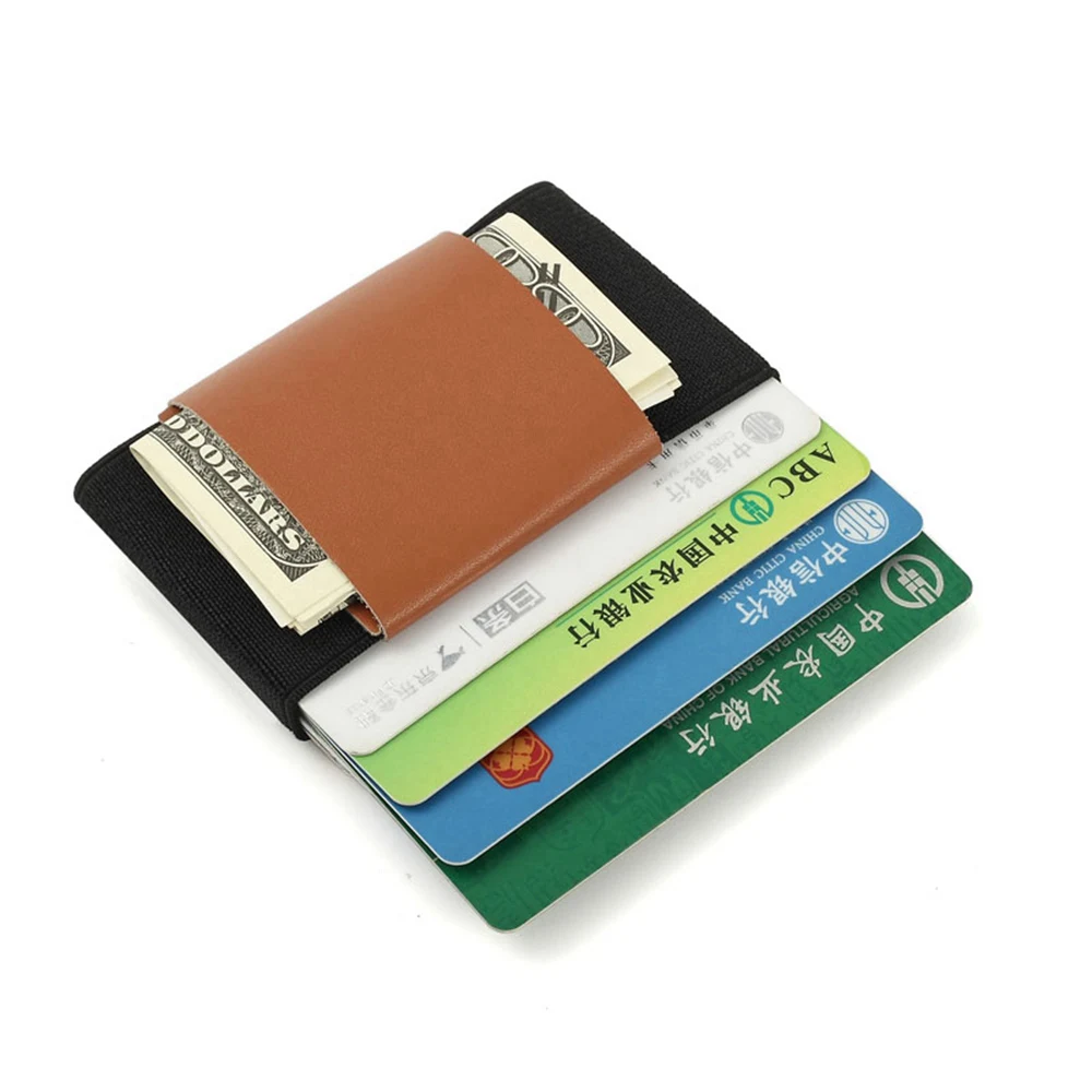 1 Piece Fiber New Small Magic Minimalist Wallet Slim Card Holder Elastic Credit Card Holder Business ID Card Holder Cash Purse