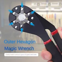 6/8 Inch Magic Wrench Household Maintenance Adjustable  Clamping Socket Outer Hexagonal Multifunctional Tool