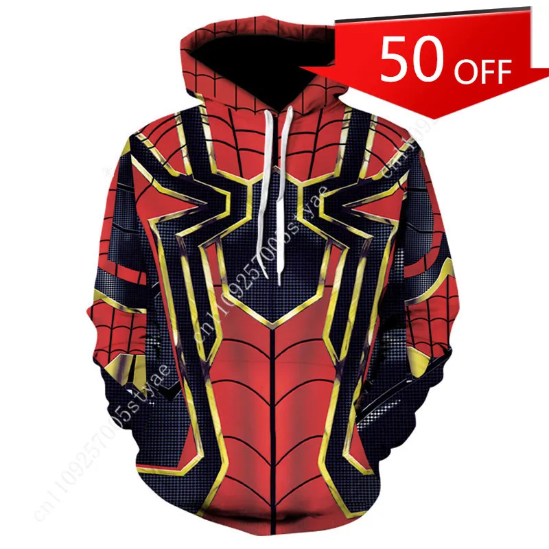 

Marvel Spider-Man 3D Digital Print Hoodie — "Far From Home" Suit Replica — Unisex Loose-Fit Hooded Sweatshirt