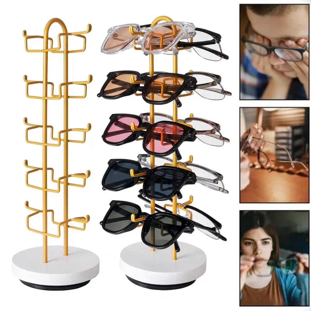 360 Degrees Rotating Sunglasses Holder Metal Sunglasses Storage Rack with Rotating Design for Space Saving Easy Display Heavy