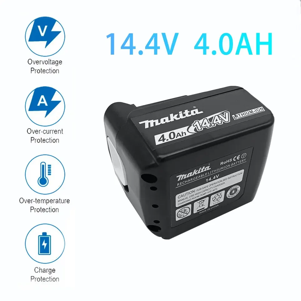 Original Makita 4000mAh 14.4V Rechargeable Li-ion Battery For Makita 14V Power Tools 4.0Ah Batteries BL1460 BL1430 1415 194066-1