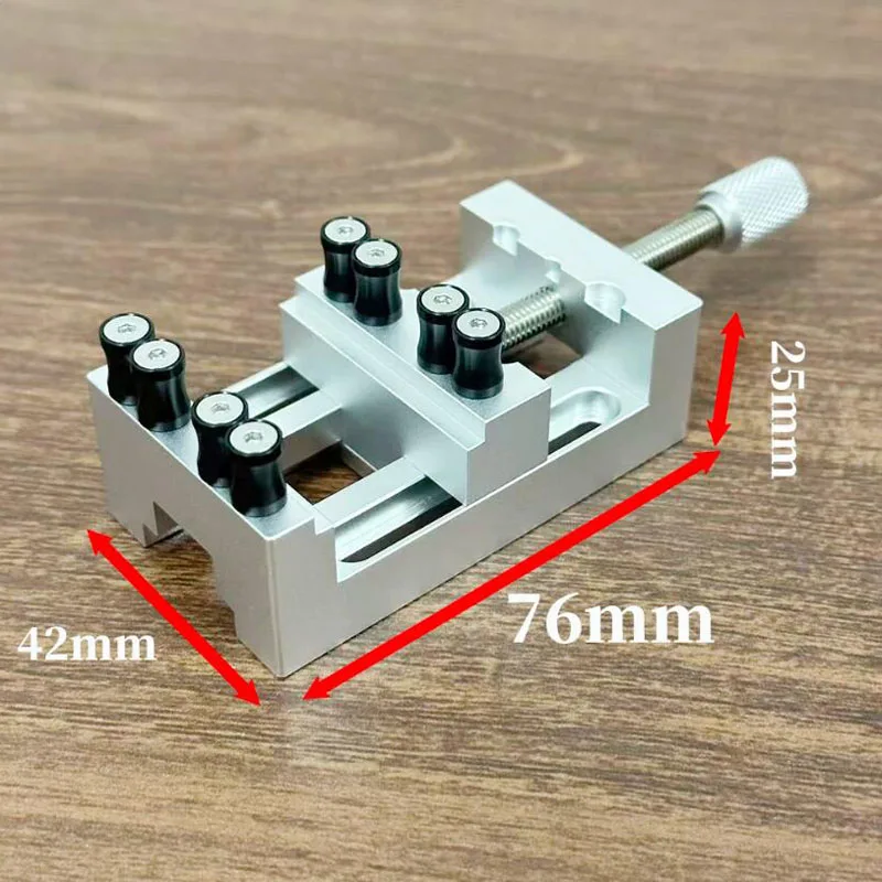 Mini Precision Bench Vise Aluminum Alloy Flat Jaw Clamp Manual Right Angle Vise DIY Multi-Function Fixture for Workpiece Holding