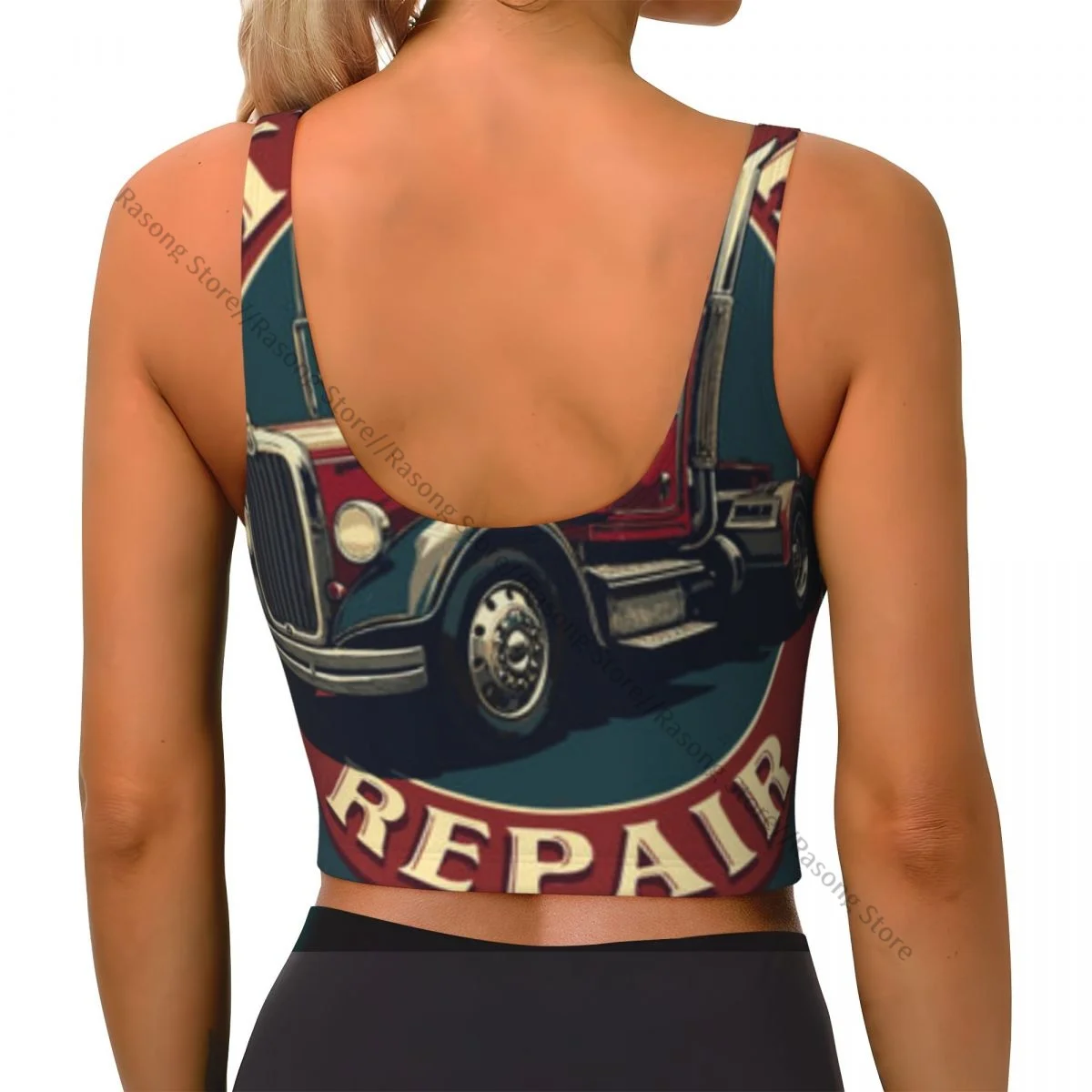 حمالة صدر رياضية للنساء للجري ملابس اليوغا سترة علامة عتيقة يعرض شاحنة كلاسيكية رمزية جمع سترة لياقة بدنية