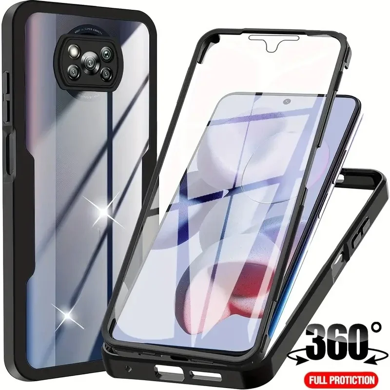 

360 Full Body Case For Xiaomi Redmi Note 9 10 11S 12 13 Pro 5G Dual Layer Shockproof Cover For Redmi 10 10C 12C 13C 9 9A 9C