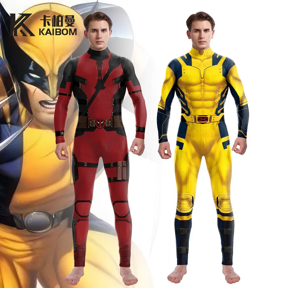 Movie Superhero Wolverine Cosplay Deadpool Jumpsuit 3D Wilson Performance Clothes Men Halloween James Howlett Party Bodysuit