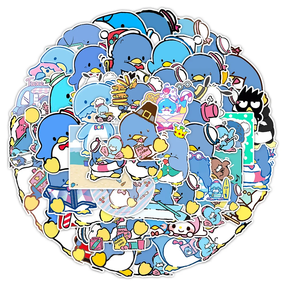 10/30/50PCS Cute Sanrio Cartoon TuxedoSam Stickers Kawaii Penguin Decals DIY Laptop Notebook Phone Aesthetic Sticker Kids Toys