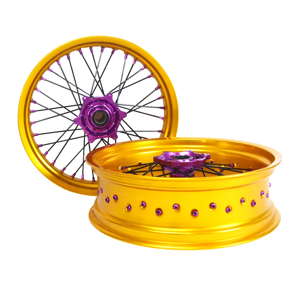 EXC 125 250 400 500 17 Inci Set Roda Sepeda Motor Roda Supermoto Kompatibel