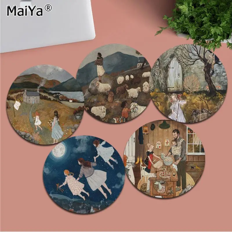 MaiYa My Favorite Cartoon Scenery Girl Gamer Speed Mice Retail Small Rubber Mousepad gaming Mousepad Rug For PC Laptop Notebook