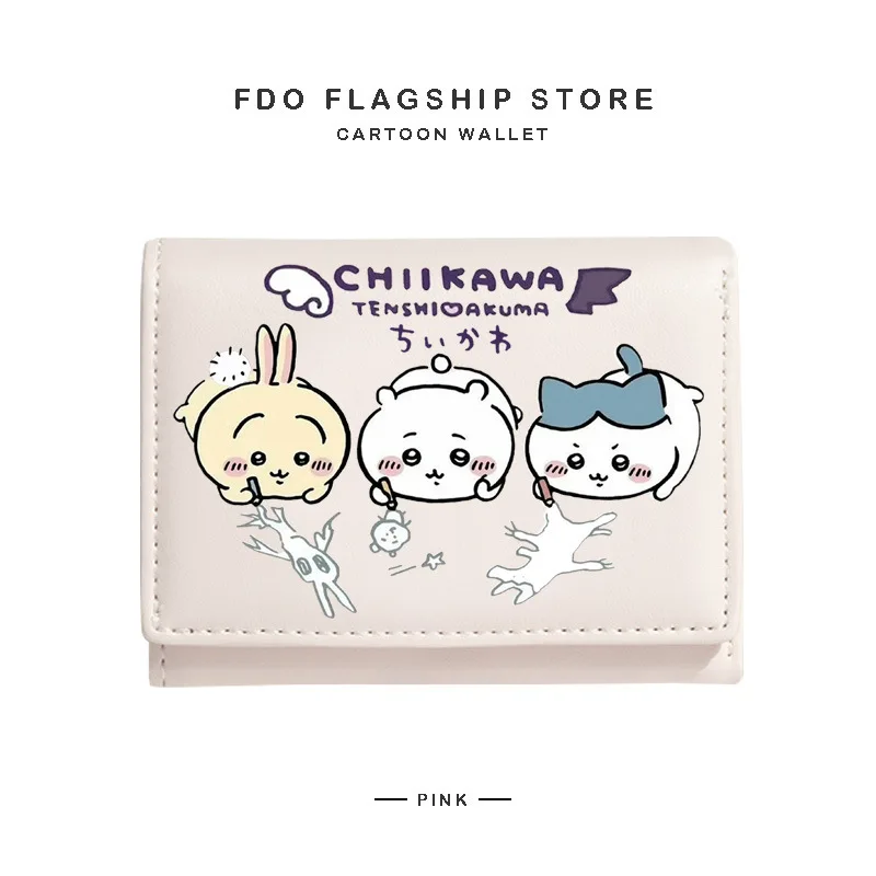 Anime Mini Wallet Girl Multiple Card Slots New Style Hachiware Short Style Girl Usagi Chiikawa Coin Purse Bags for Woman