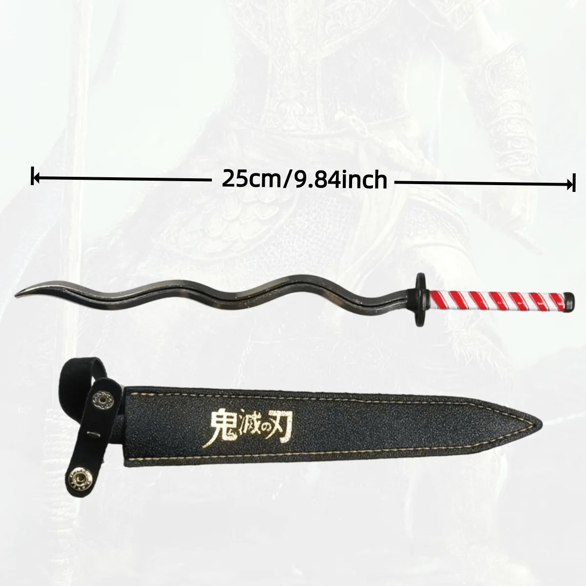 9.8 calowy Demon Slayer Iguro Obanai Metalowy Miecz Katana Oryginalny Nóż Ninja Japońska Katana Szabla Akcesoria do Cosplay Rekwizyt Zabawka