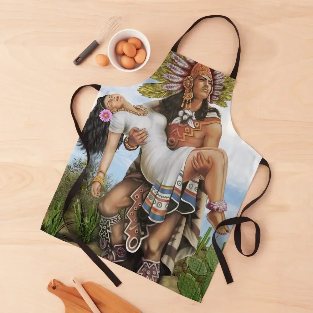

aztec warrior with princess Apron japanese style Things For Home And Kitchen Apron