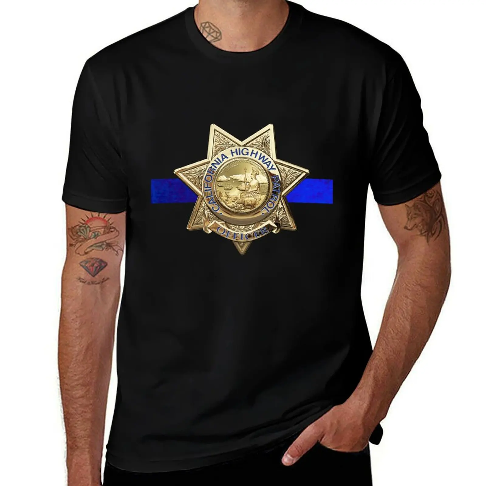 

Velvet Blue Officer Patrol Thin shirt - T-Shirt CHP Line Highway Edition Black casual t The - California over man T-Shirt Badge