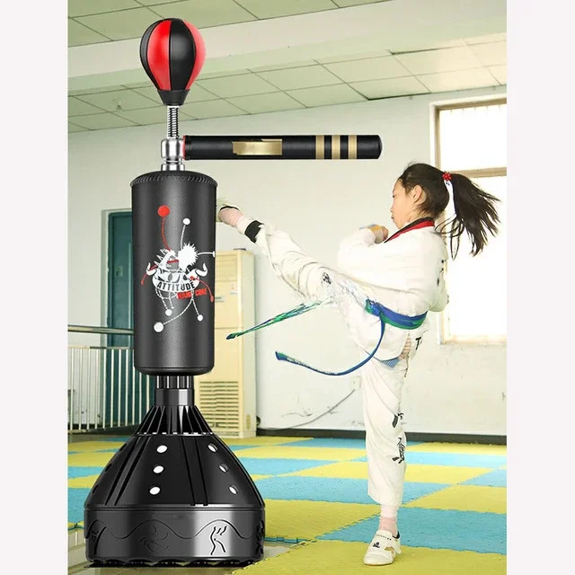 

z Upgrade Floor Standing Punching Bag Boxing Column Speed Ball 360 Degree Swing Bar Punchng Sport Sand Bag Pressure Relief Fitn