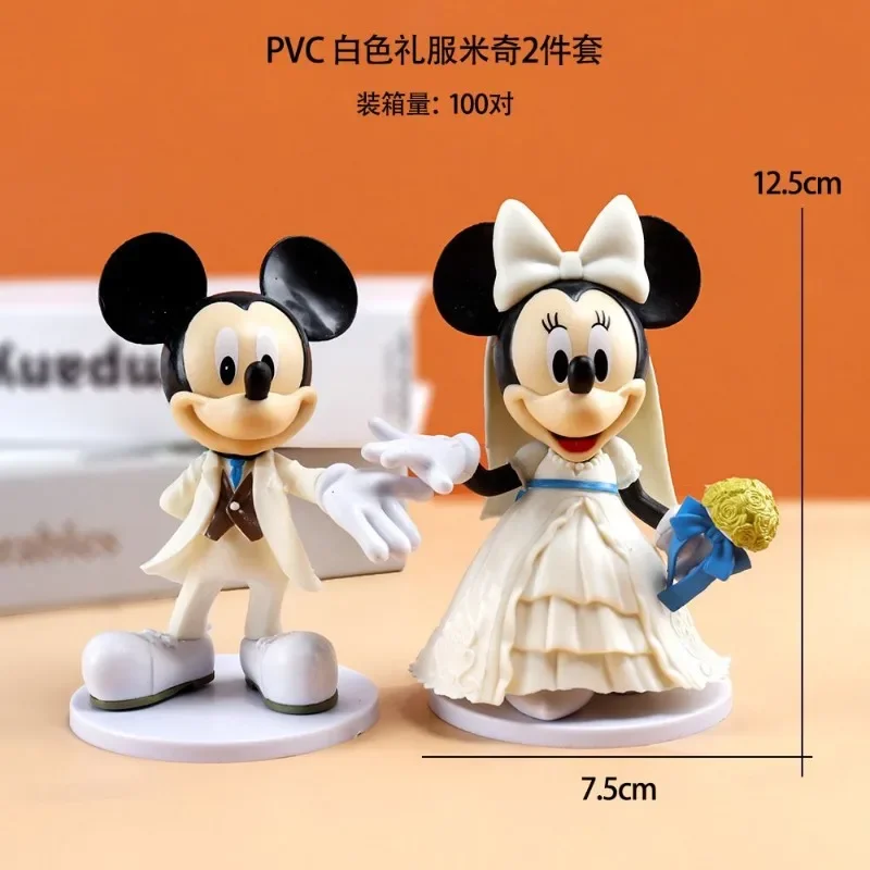 Disney Mickey Minnie Figure Animation Cartoon Heart Ornament Car Toy Kawaii Cute Boy Girl Decoration Birthday Gift Wholesale