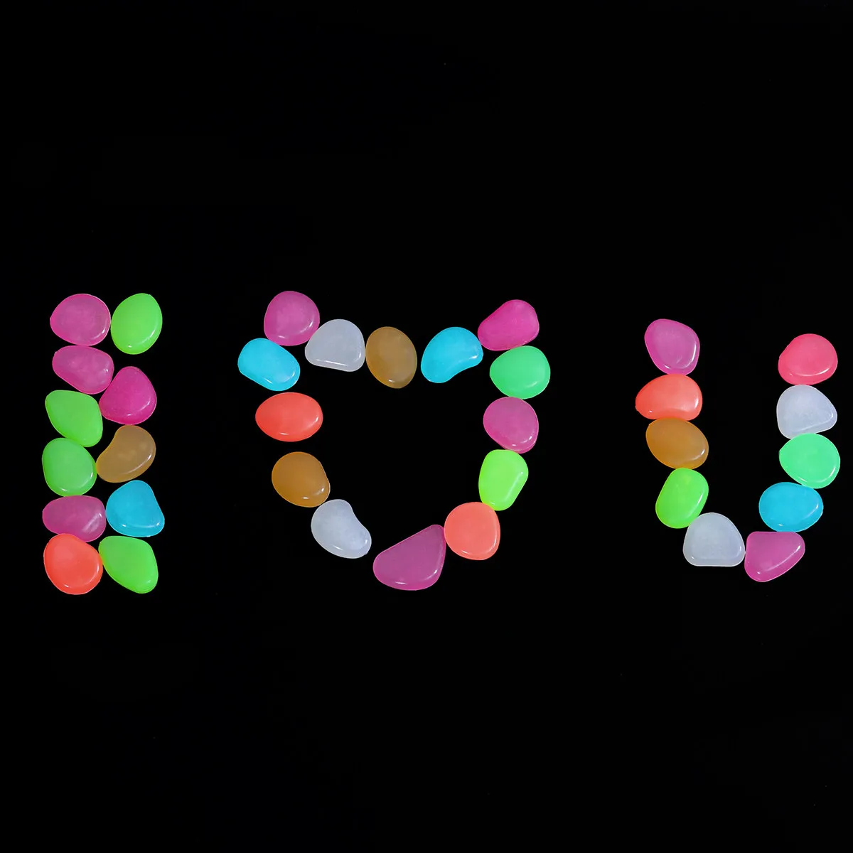 100Pcs Luminous Pebble Stones Glow in Dark After Sun Exposure Aquarium Gravel Decor Fish Tank Garden Yard Plant Vase Decoration