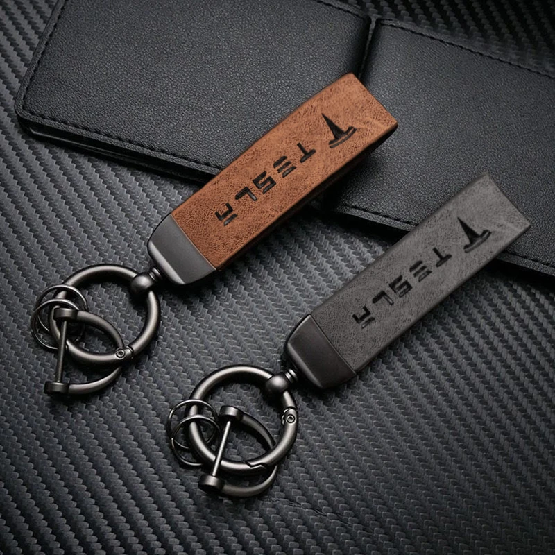 المعادن/الجلود شعار السيارة مفتاح سلسلة كيرينغ السيارات الداخلية اكسسوارات ل تسلا نموذج 3 YSX Cybertruck juguete رودستر لفائف Bonina #1