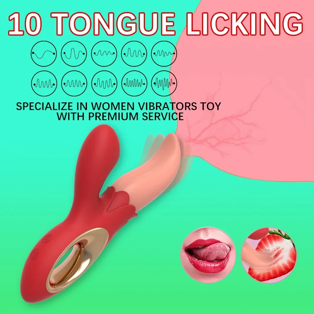 10 Mode Lick Tongue Suck Vibrator for Women Dildo G Spot Clitoral Vagina Vibration Stimulation Adult Supplies Women Sex Toy