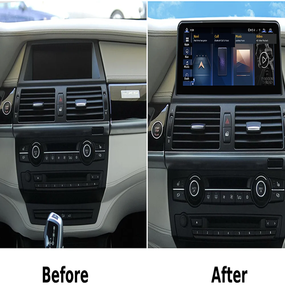 12.3Inch Android Car Navigation for BMW X5 E70 X6 E71 E72 2010-2013, CIC System Version,  Wireless CarPlay, Plug and Play
