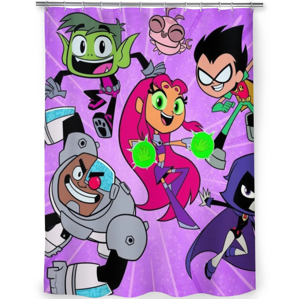 Teen Titans Picture Unique decor Modern Fabric Bathroom Shower Curtains art design Print Curtain