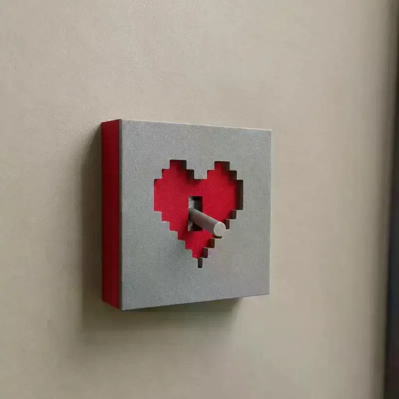 Pixel Heart Light Switch Cover Creative 3D Wall Switch Panel Decor Protective Frame For Bedroom Living Room Home Decoration