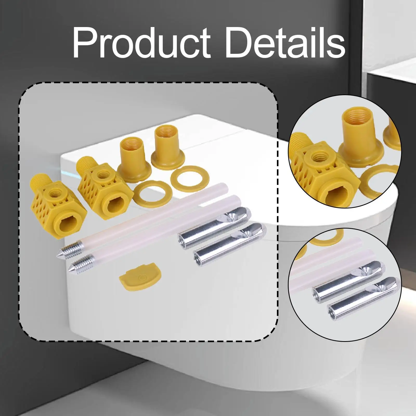 Wall Hung Toilet Seat Fixing Kit Repair Toilets Accessories Maintenance Top Fixing Hinges for Bathroom Hotel Restroom Household