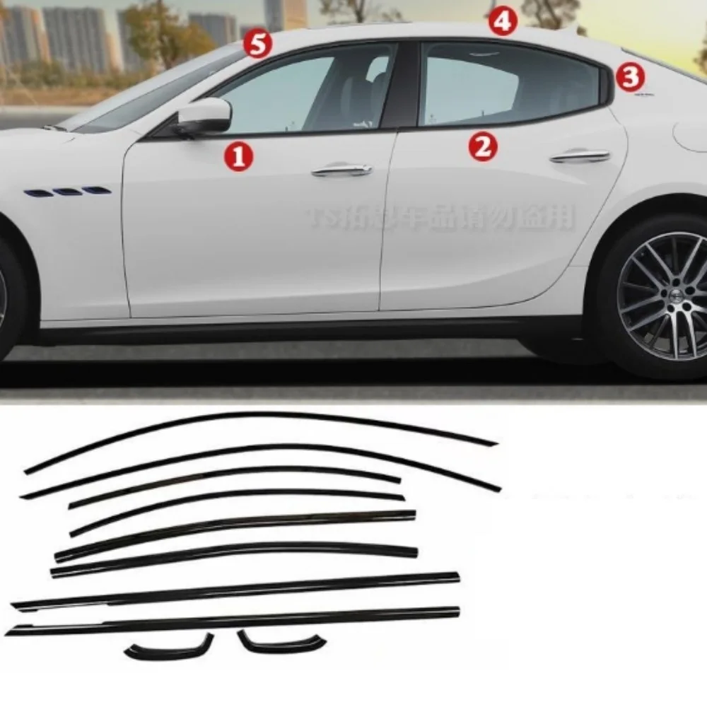 Bright black window trim For Maserati Ghibli 2014-2023