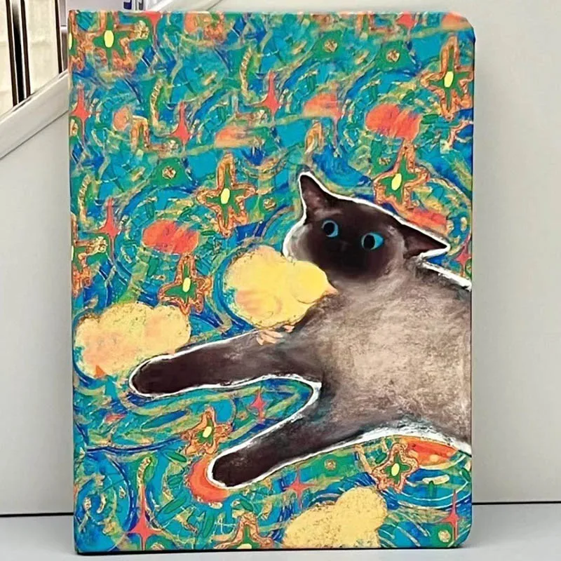 Creative oil painting cat notebook high value student cute handbook suitable for office business school notepad gift