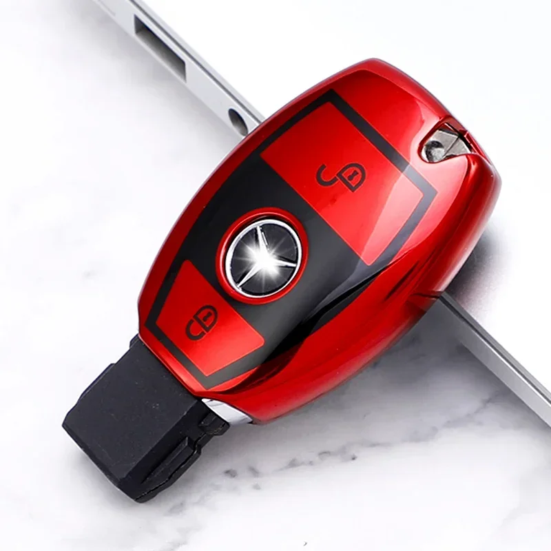 2 Buttons Soft TPU Car Key Case Cover Shell for Mercedes Benz W204 W212 GLK300 CLS CLK CLA SLK C S E Class Accessories