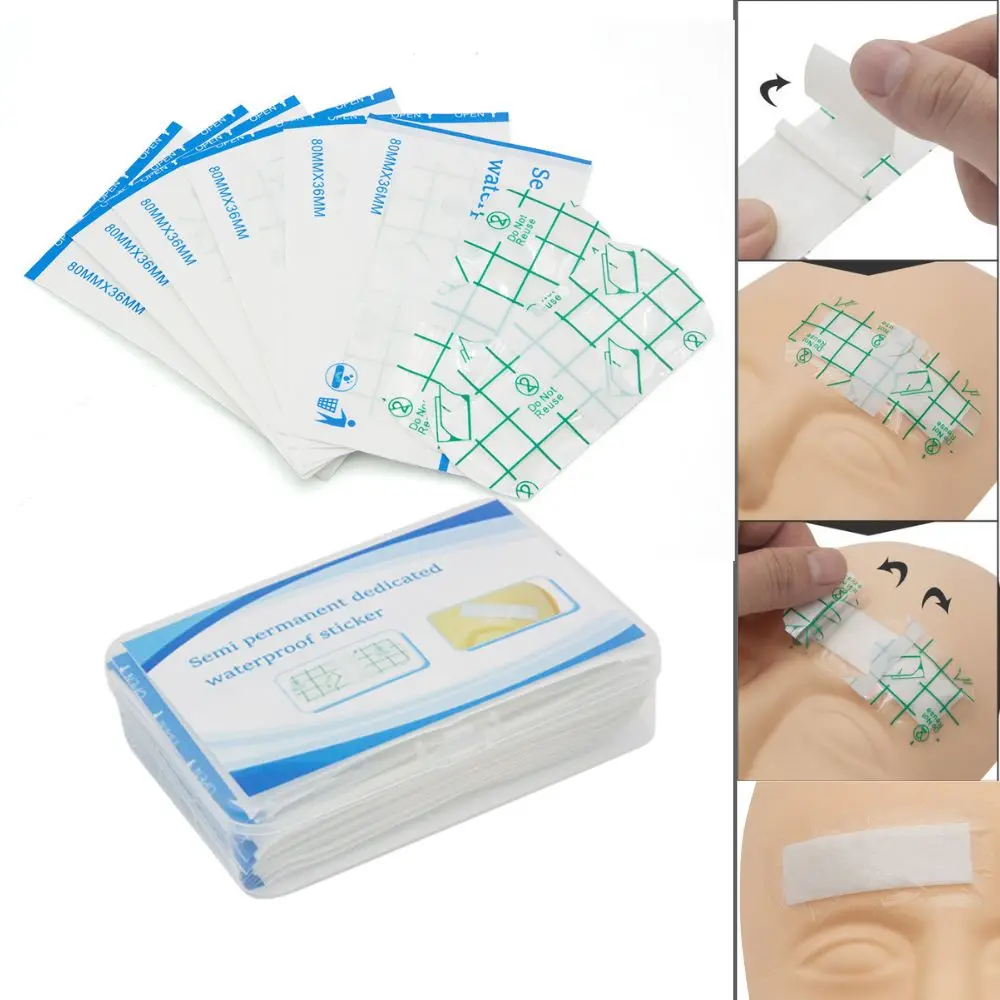 

Водонепроницаемая защитная пленка для татуировки бровей, пленка для ухода за микроблейдингом, 10/20 шт., стерильная заплата