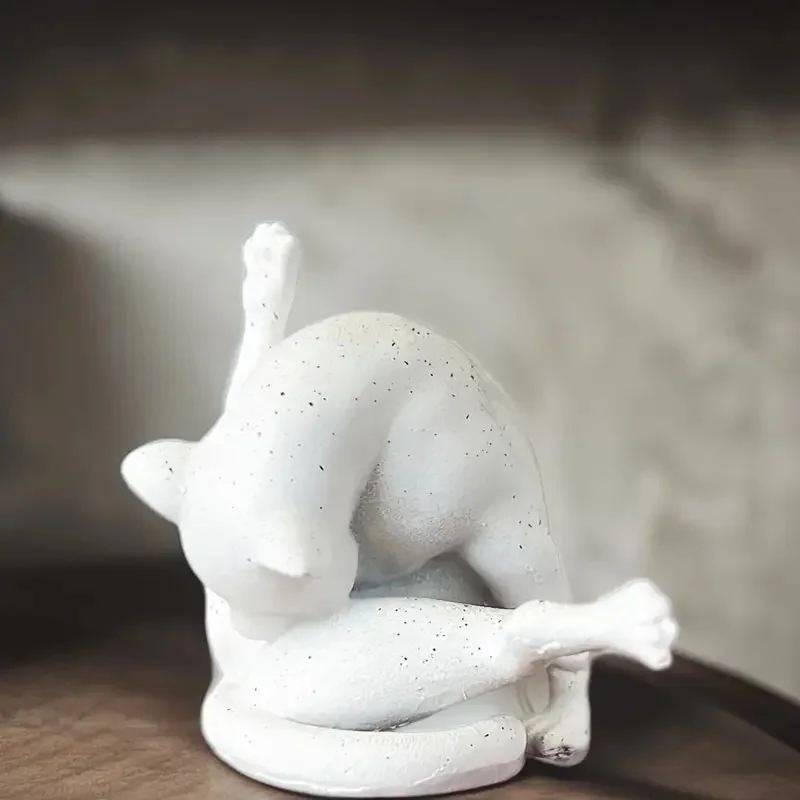 تمثال فرو ساحر لعق القطط من الراتنج - نمط إحياء فني، متعدد الوظائف في الهواء الطلق والديكور المنزلي