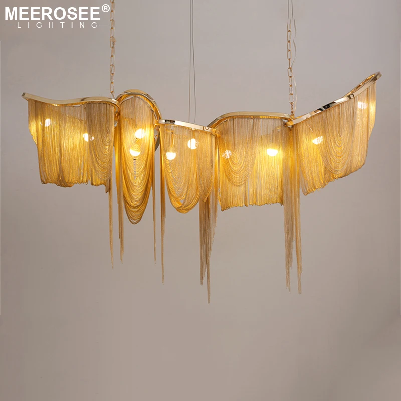 Modern Aluminium Chain Chandelier Home Lighting Luxury Italy Tassel Chain Drop Pendant Lamp Lobby Hotel For Club Villa Project