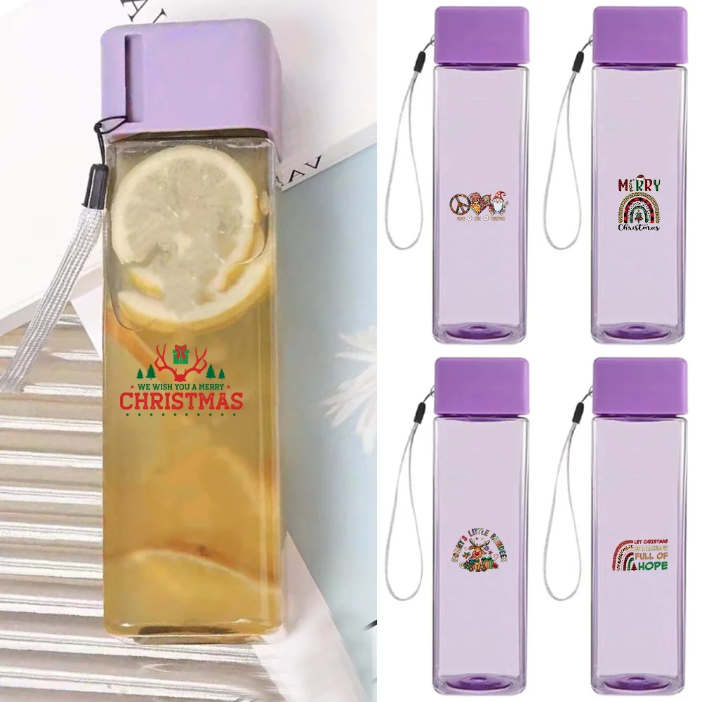 

Dustproof Durable Juice Cup Highly Sealed Water Bottle Durable Milk Storage Map Unisex Travel Accessories Christmas Pattern