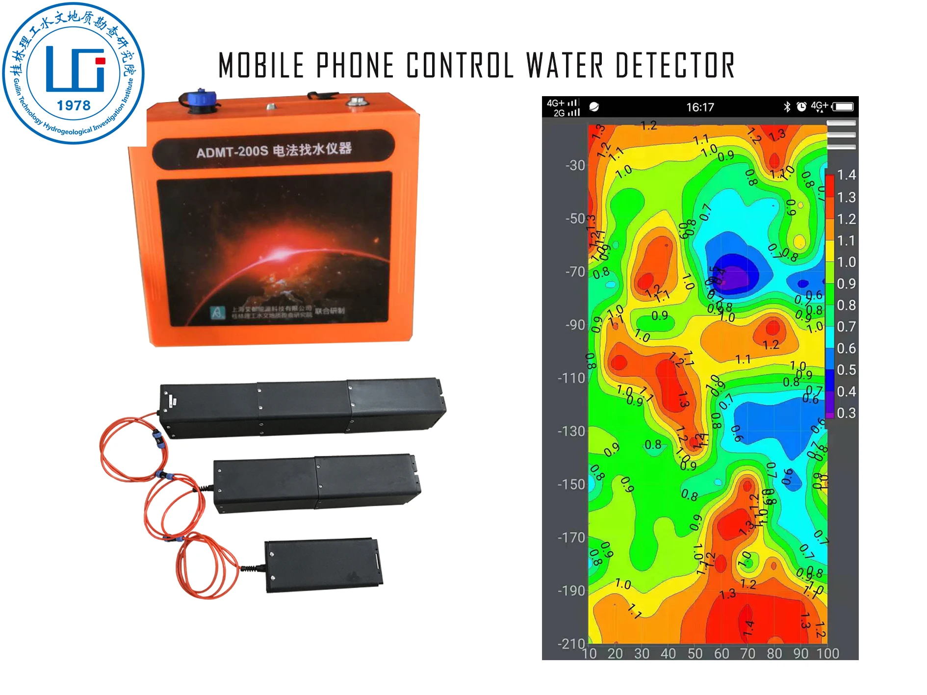 ADMT-200S 200m m hochwertige Wassers ucher verfügen über geophysik alische Handheld-Vermessungs instrumente zum Verkauf