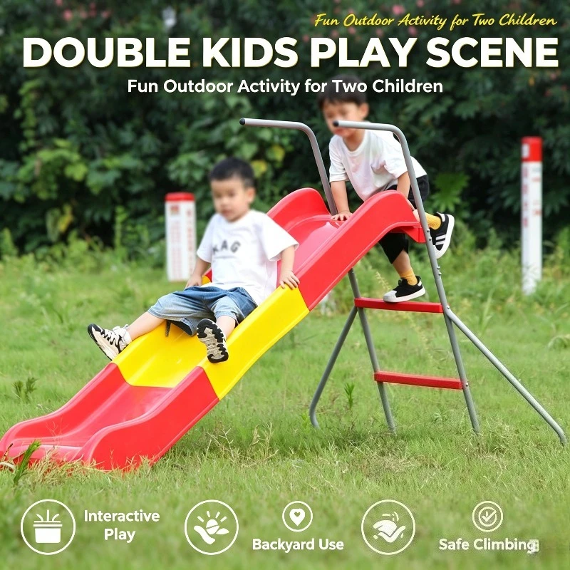 Outdoor Kids Slide Children Backyard Slides Toddler Fun Game Home Slide Safe Stable Garden Lawn Kid Toys Slider Play Equipment