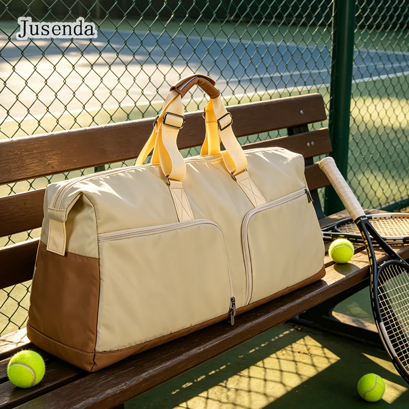 Large Capacity Tennis Bag 3-6 Racquet Waterproof Sports Tote Bag Water-Repellent Tennis Racket Duffle Bag for Women Men Training