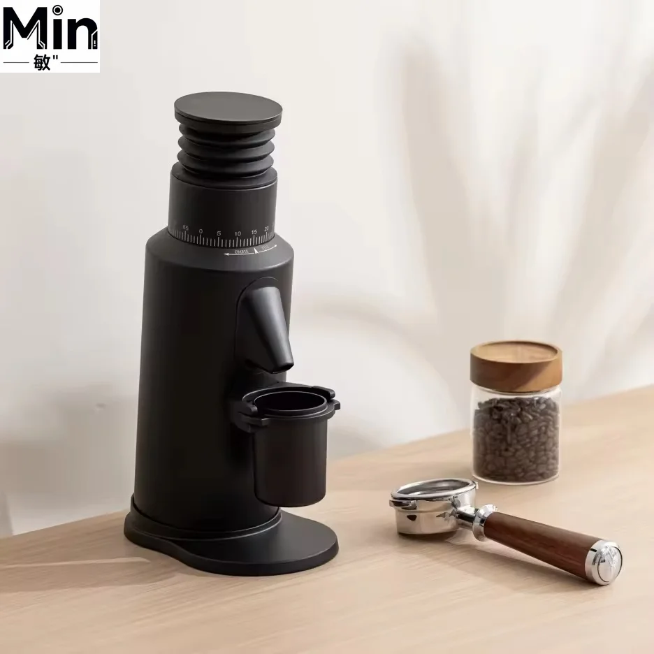 Automatic Single Dose Variable Speed Flat Burr Coffee Grinder Aluminium Alloy Body Adjustable Coffee Grinder for Home Barista