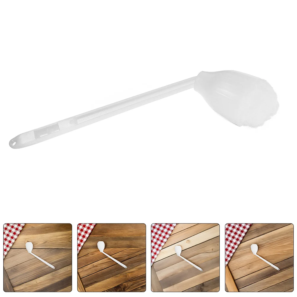 

2pcs Long Handle Toilet Brush Soft Bristles Non-Scratch Cleaning Elastic Angled Head Reaches Deep Crevices White Bathroom Bowl